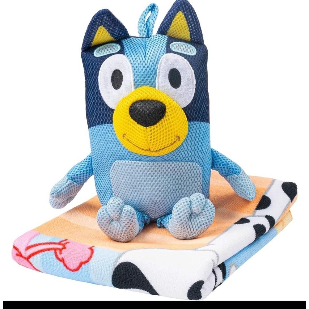 NWT Bluey 2-pc. Bath Buddy & Towel Set - Kids' Bath Time Fun
